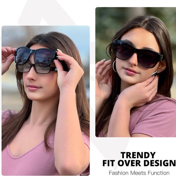 2 Pack Polarized Fit Over Glasses Sunglasses Women UV Protection Outdoor - Picture 2 of 8